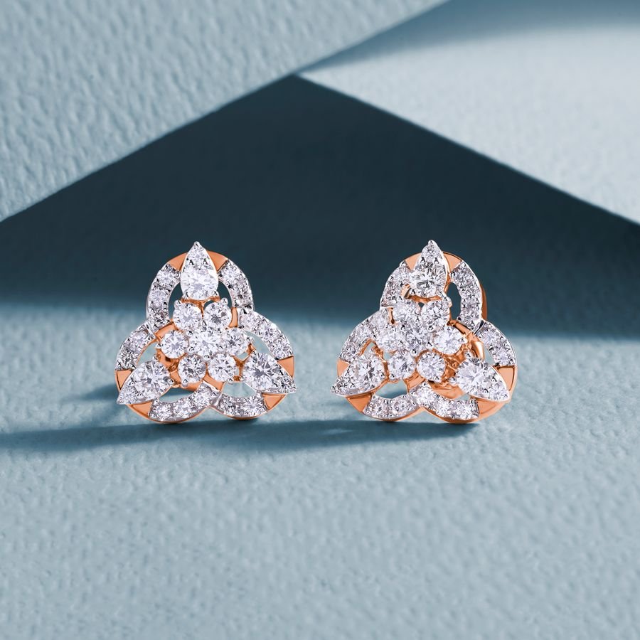 Diamond stud earrings